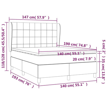 Giroletto a Molle con Materasso Marrone Scuro 140x190cm Tessuto | homemem39