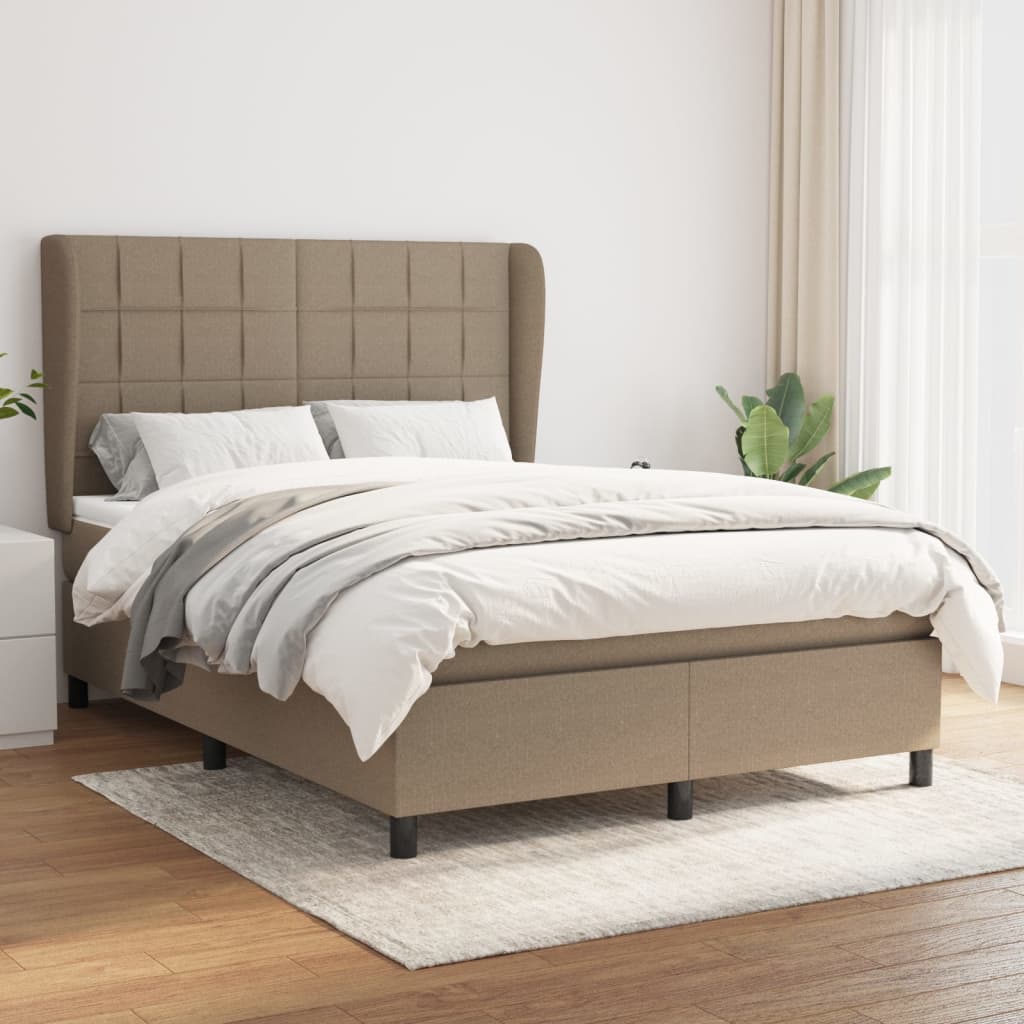 Giroletto a Molle con Materasso Tortora 140x190 cm in Tessuto | homemem39