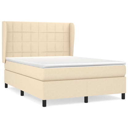 Giroletto a Molle con Materasso Crema 140x19 cm in Tessuto | homemem39