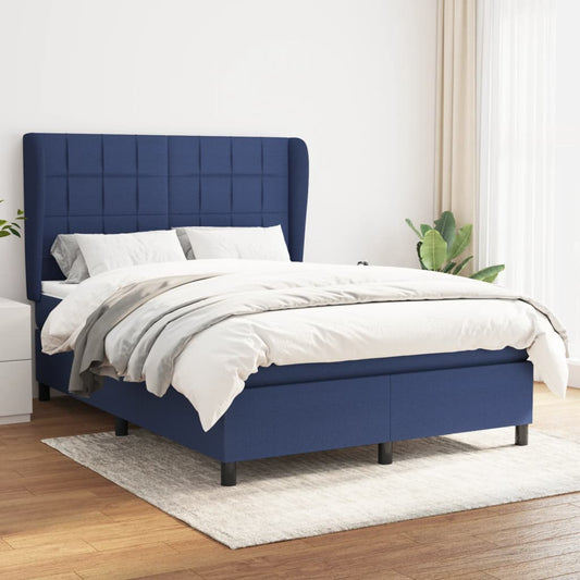 Giroletto a Molle con Materasso Blu 140x190 cm in Tessuto | homemem39