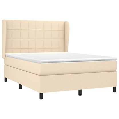 Giroletto a Molle con Materasso Crema 140x200 cm in Tessuto | homemem39