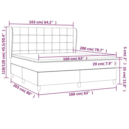Giroletto a Molle con Materasso Grigio Chiaro160x200 cm Tessuto | homemem39