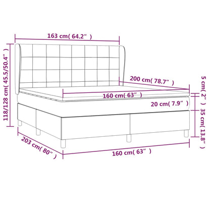 Giroletto a Molle con Materasso Tortora 160x200 cm in Tessuto | homemem39