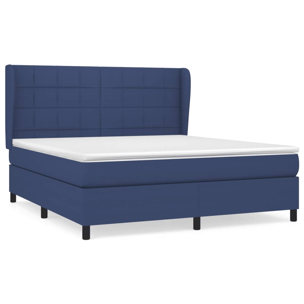 Giroletto a Molle con Materasso Blu 160x200 cm in Tessuto | homemem39