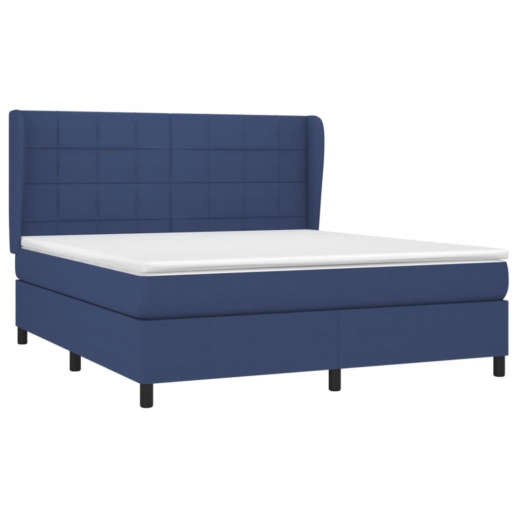 Giroletto a Molle con Materasso Blu 160x200 cm in Tessuto | homemem39