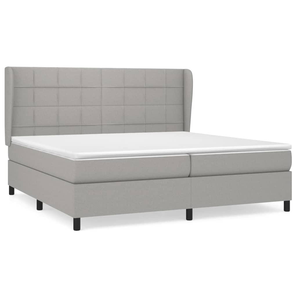 Giroletto a Molle con Materasso Grigio Chiaro 200x200cm Tessuto | homemem39