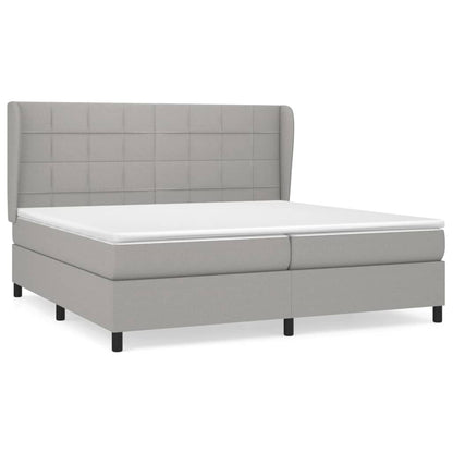 Giroletto a Molle con Materasso Grigio Chiaro 200x200cm Tessuto | homemem39