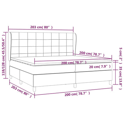 Giroletto a Molle con Materasso Tortora 200x200 cm in Tessuto | homemem39