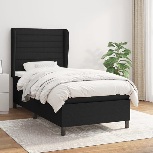Giroletto a Molle con Materasso Nero 90x190 cm in Tessuto | homemem39