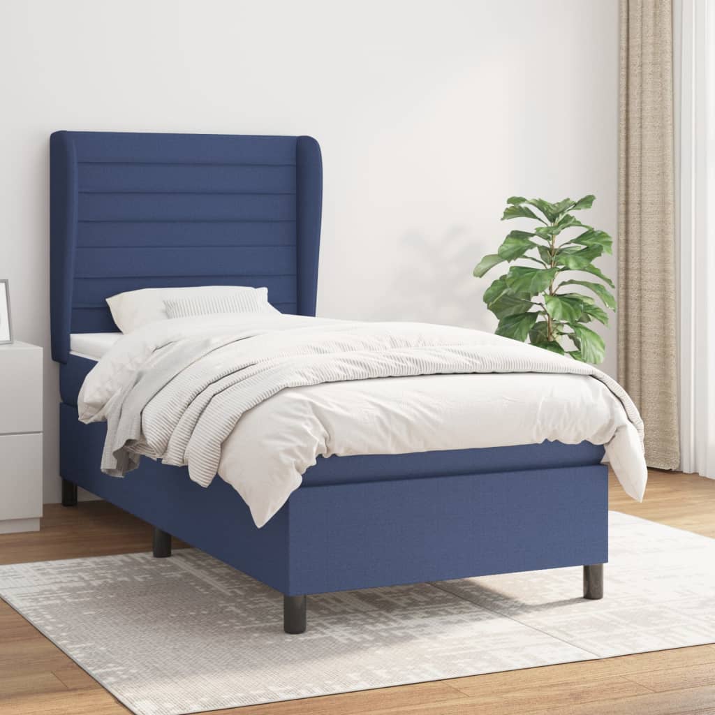 Giroletto a Molle con Materasso Blu 90x190 cm in Tessuto | homemem39