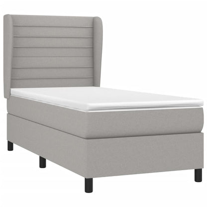 Giroletto a Molle con Materasso Grigio Chiaro 90x200 cm Tessuto | homemem39