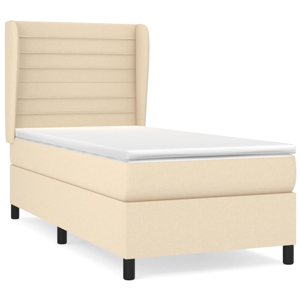 Giroletto a Molle con Materasso Crema 90x200 cm inTessuto | homemem39