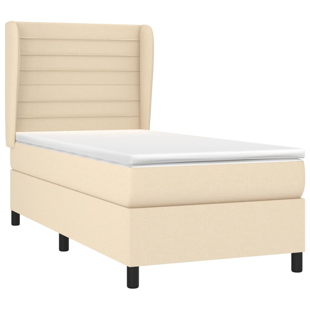 Giroletto a Molle con Materasso Crema 90x200 cm inTessuto | homemem39
