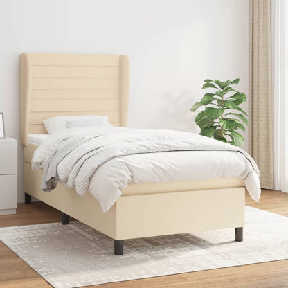 Giroletto a Molle con Materasso Crema 90x200 cm inTessuto | homemem39