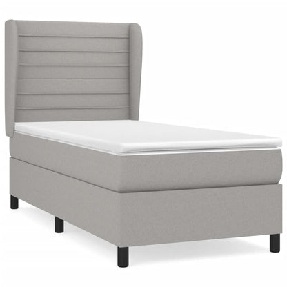 Giroletto a Molle con Materasso Grigio Chiaro100x200 cm Tessuto | homemem39