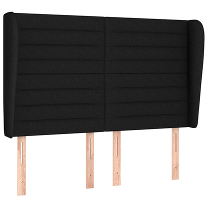 Giroletto a Molle con Materasso Nero 140x190 cm in Tessuto