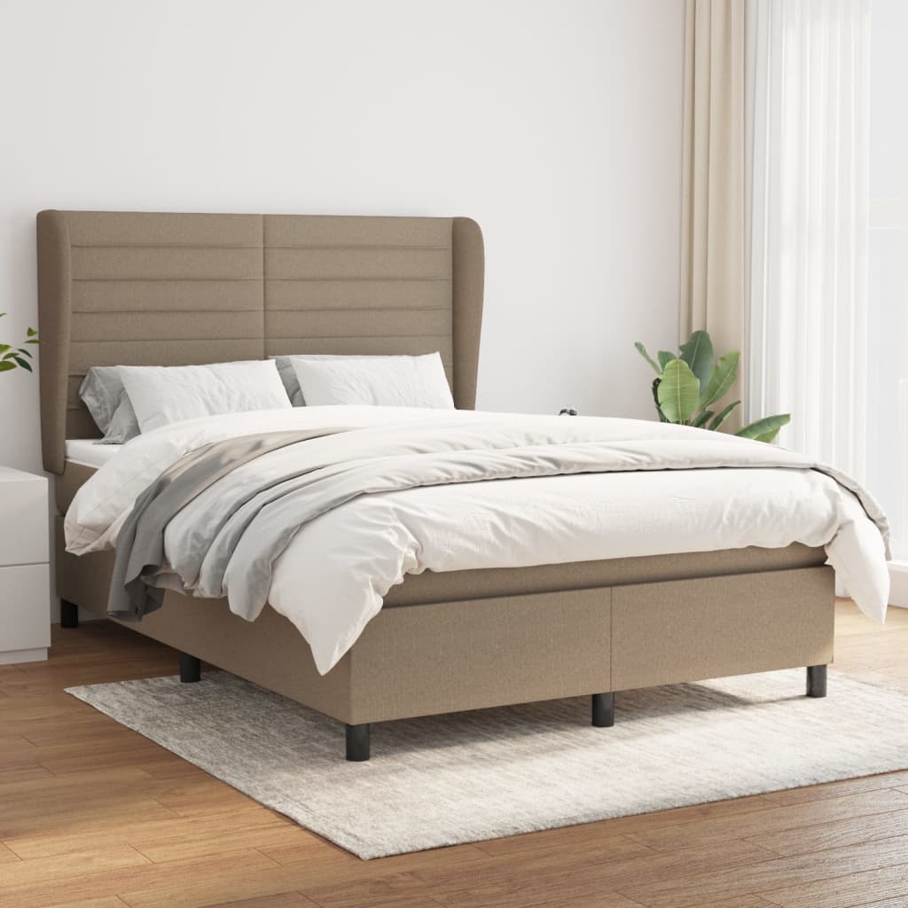 Giroletto a Molle con Materasso Tortora 140x190 cm in Tessuto | homemem39