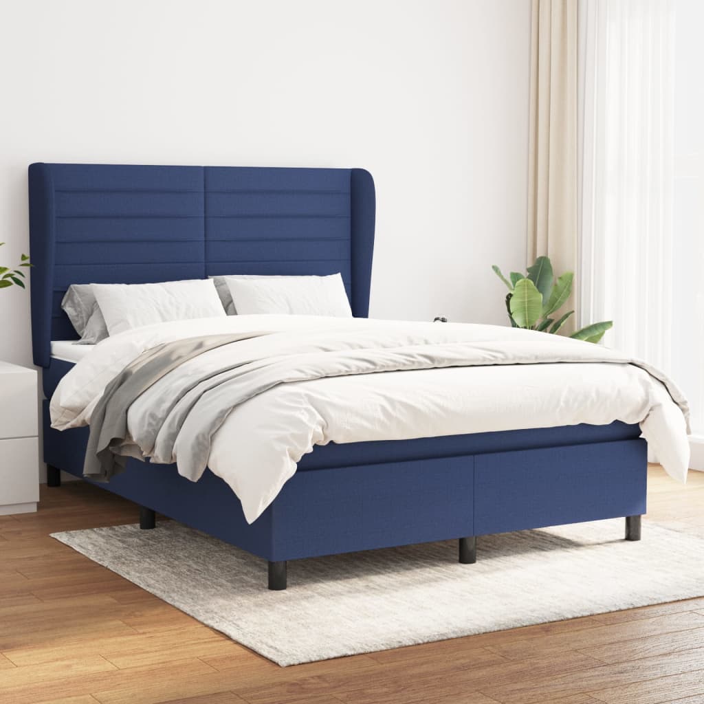 Giroletto a Molle con Materasso Blu 140x190 cm in Tessuto | homemem39