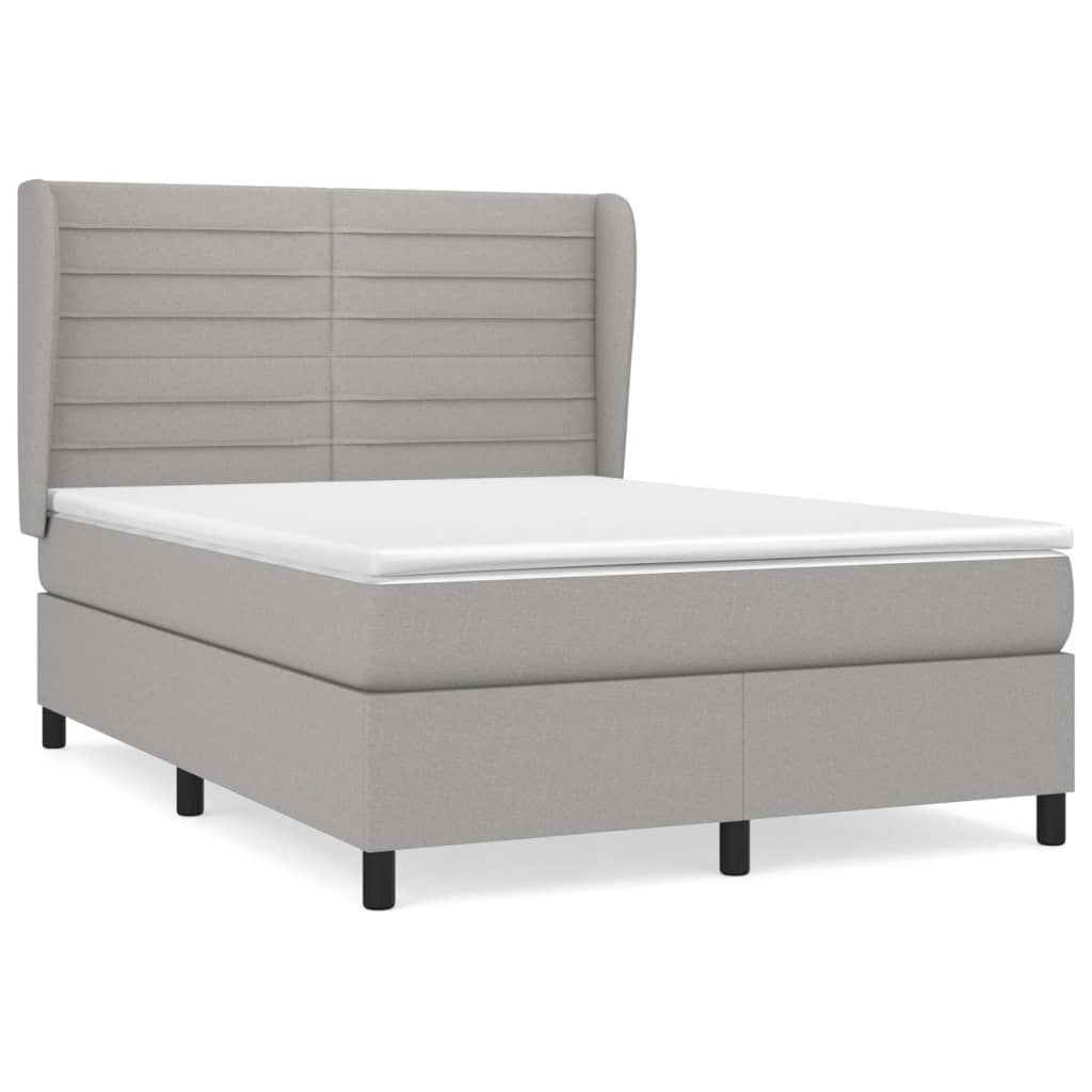 Giroletto a Molle con Materasso Grigio Chiaro 140x200cm Tessuto | homemem39
