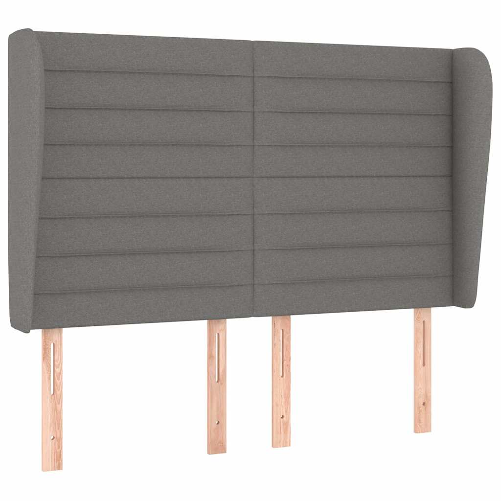 Giroletto a Molle con Materasso Grigio Scuro 140x200cm Tessuto