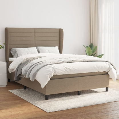Giroletto a Molle con Materasso Tortora 140x200 cm in Tessuto | homemem39