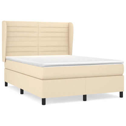 Giroletto a Molle con Materasso Crema 140x200 cm in Tessuto | homemem39