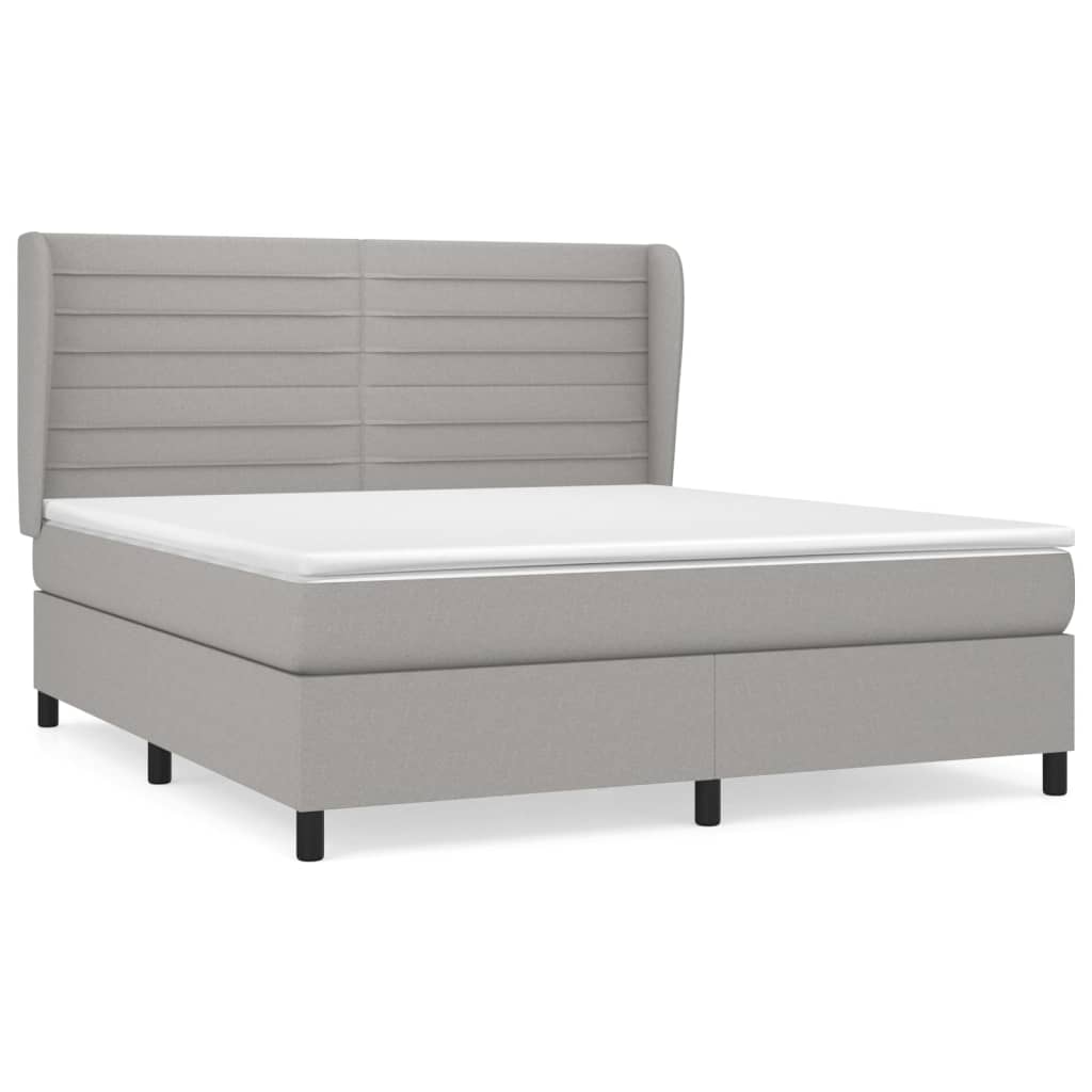 Giroletto a Molle con Materasso Grigio Chiaro160x200 cm Tessuto | homemem39