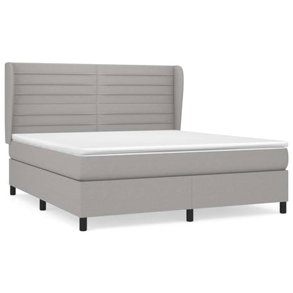 Giroletto a Molle con Materasso Grigio Chiaro160x200 cm Tessuto | homemem39