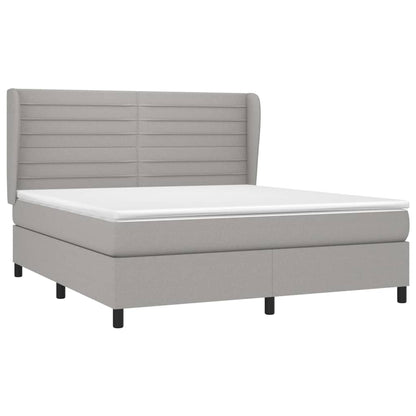 Giroletto a Molle con Materasso Grigio Chiaro160x200 cm Tessuto | homemem39
