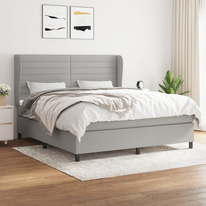 Giroletto a Molle con Materasso Grigio Chiaro160x200 cm Tessuto | homemem39