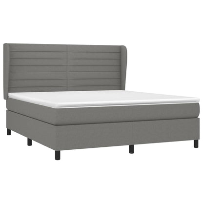 Giroletto a Molle con Materasso Grigio Scuro 160x200 cm Tessuto | homemem39