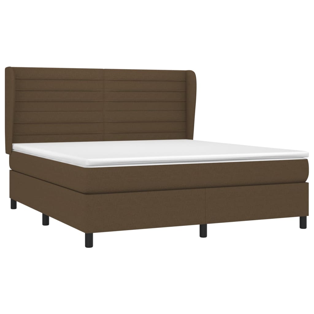 Giroletto a Molle con Materasso Marrone Scuro 180x200cm Tessuto | homemem39