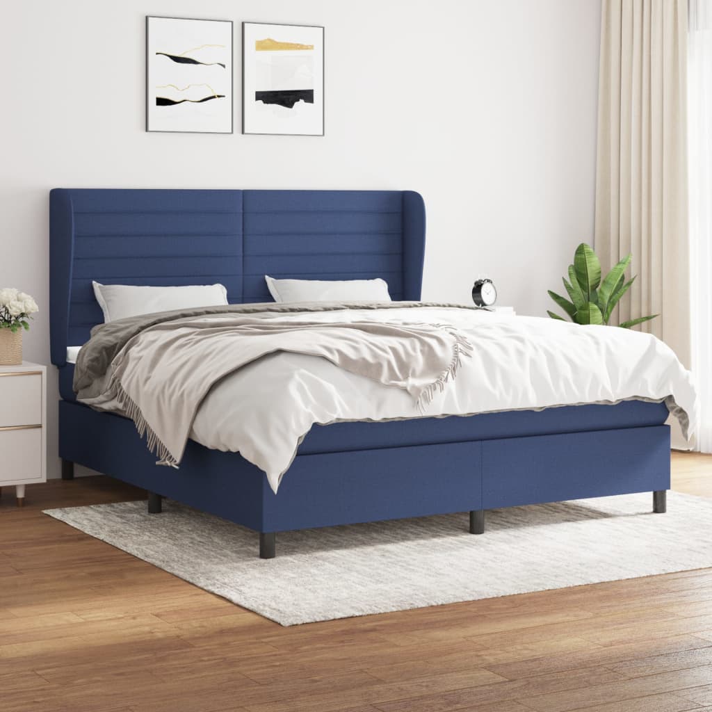Giroletto a Molle con Materasso Blu 180x200 cm in Tessuto | homemem39