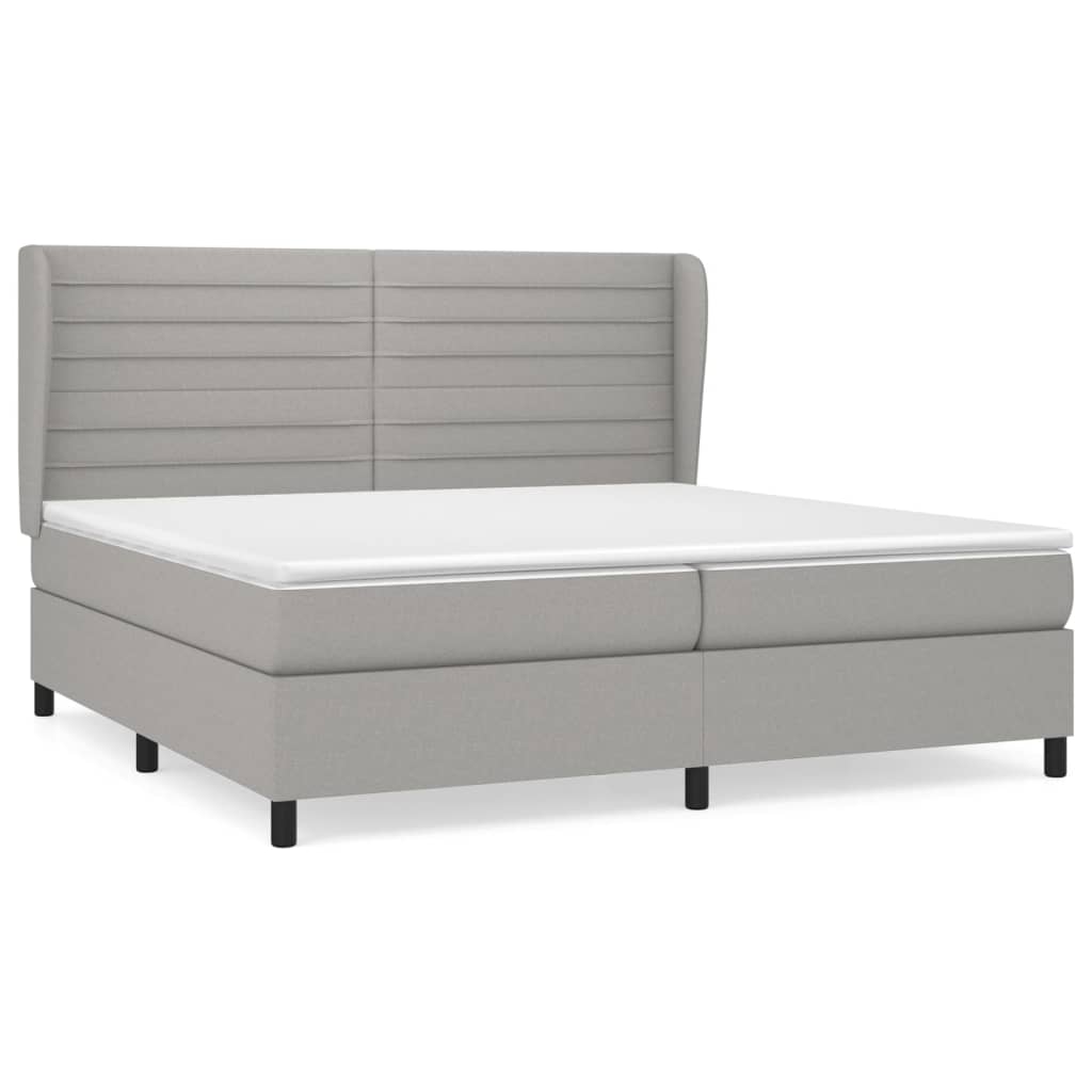 Giroletto a Molle con Materasso Grigio Chiaro 200x200cm Tessuto | homemem39