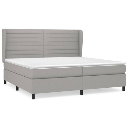 Giroletto a Molle con Materasso Grigio Chiaro 200x200cm Tessuto | homemem39