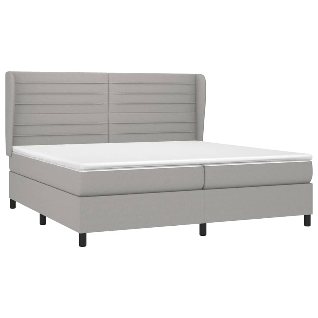 Giroletto a Molle con Materasso Grigio Chiaro 200x200cm Tessuto | homemem39
