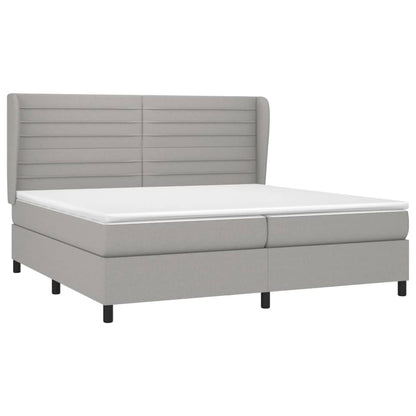 Giroletto a Molle con Materasso Grigio Chiaro 200x200cm Tessuto | homemem39