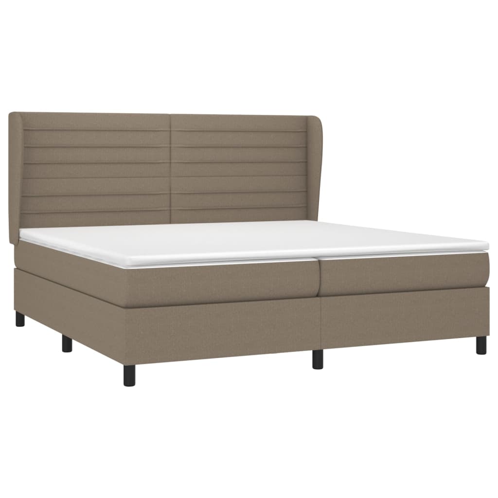 Giroletto a Molle con Materasso Tortora 200x200 cm in Tessuto | homemem39