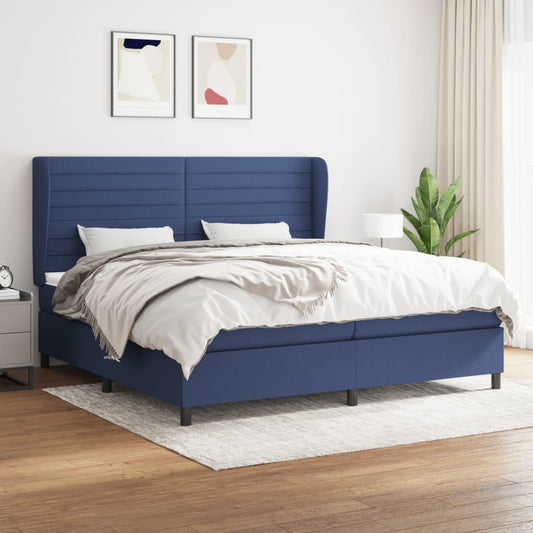 Giroletto a Molle con Materasso Blu 200x200 cm in Tessuto | homemem39