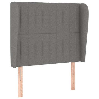 Giroletto a Molle con Materasso Grigio Scuro 80x200 cm Tessuto