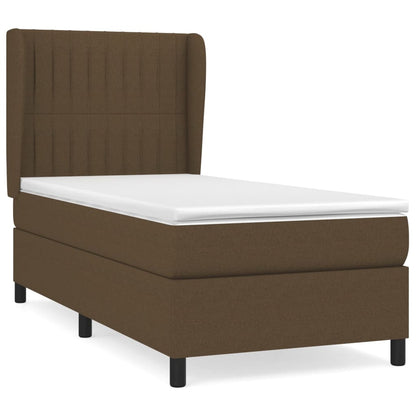 Giroletto a Molle con Materasso Marrone Scuro 80x200 cm Tessuto | homemem39