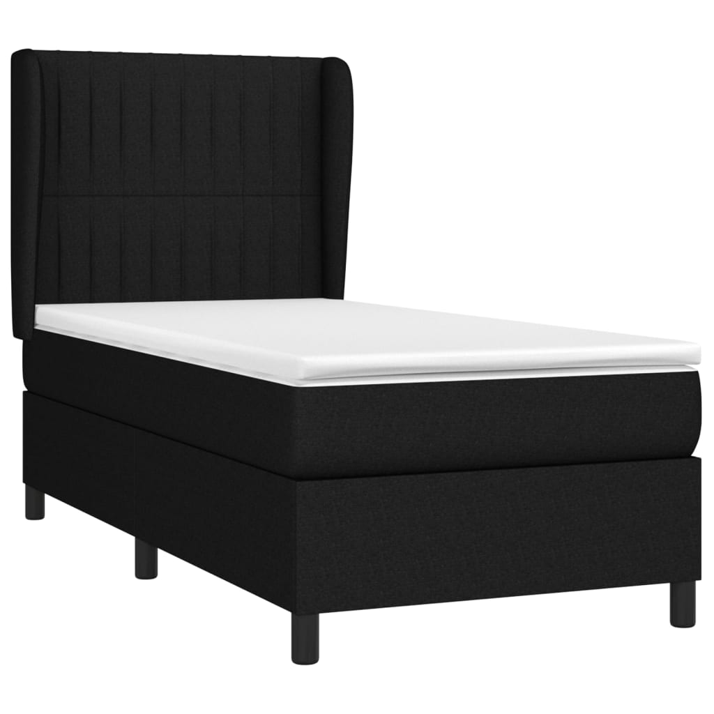 Giroletto a Molle con Materasso Nero 90x190 cm in Tessuto | homemem39