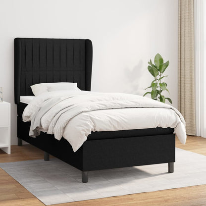 Giroletto a Molle con Materasso Nero 90x190 cm in Tessuto | homemem39