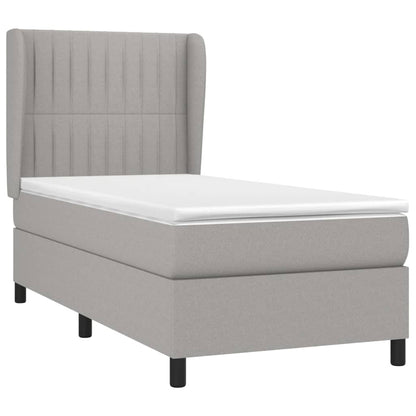 Giroletto a Molle con Materasso Grigio Chiaro 90x200 cm Tessuto | homemem39