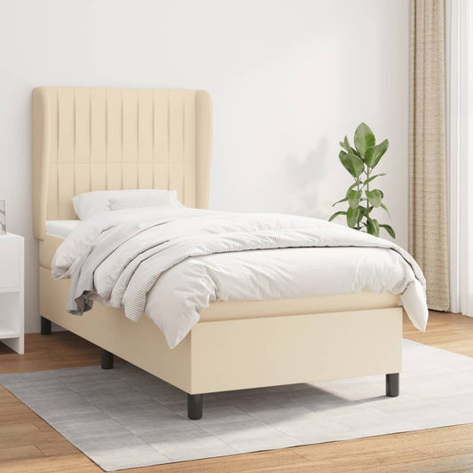 Giroletto a Molle con Materasso Crema 90x200 cm inTessuto | homemem39