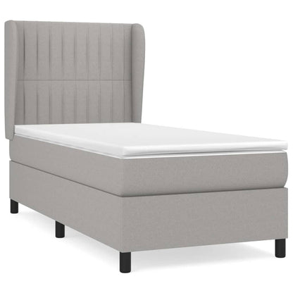 Giroletto a Molle con Materasso Grigio Chiaro100x200 cm Tessuto | homemem39