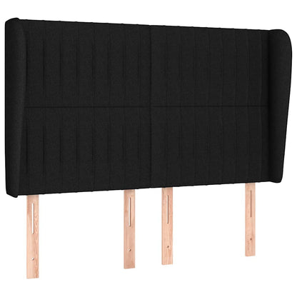 Giroletto a Molle con Materasso Nero 140x190 cm in Tessuto