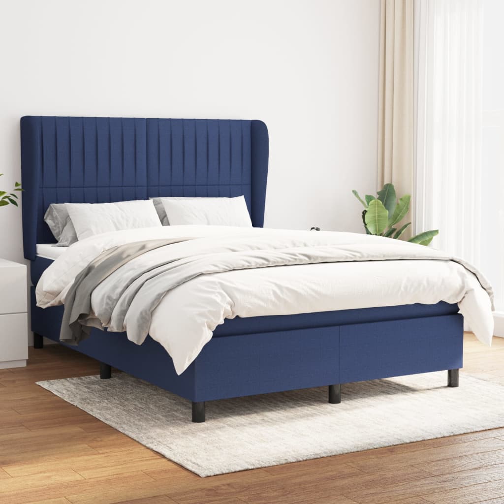 Giroletto a Molle con Materasso Blu 140x190 cm in Tessuto | homemem39