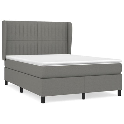 Giroletto a Molle con Materasso Grigio Scuro 140x200cm Tessuto | homemem39