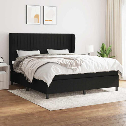 Giroletto a Molle con Materasso Nero 180x200 cm in Tessuto | homemem39